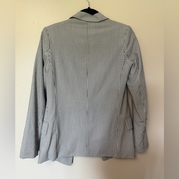 H&M cotton striped career work open front  blazer - Picture 7 of 12